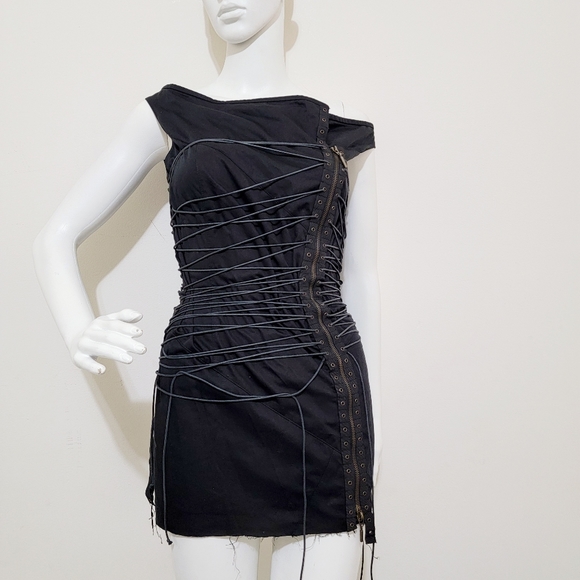 *SOLD* Ultra Rare 90s Plein Sud Lace Up Mini Corset Dress - Picture 13 of 13